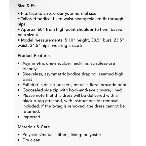 Carmen Marc Valvo Formal One Shoulder Gown Dress Black Gold Brocade NEW Sz 2 - Picture 11 of 13